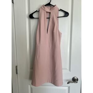 Express Pink with Black Lace Detail Mini Choker Dress, Size 4